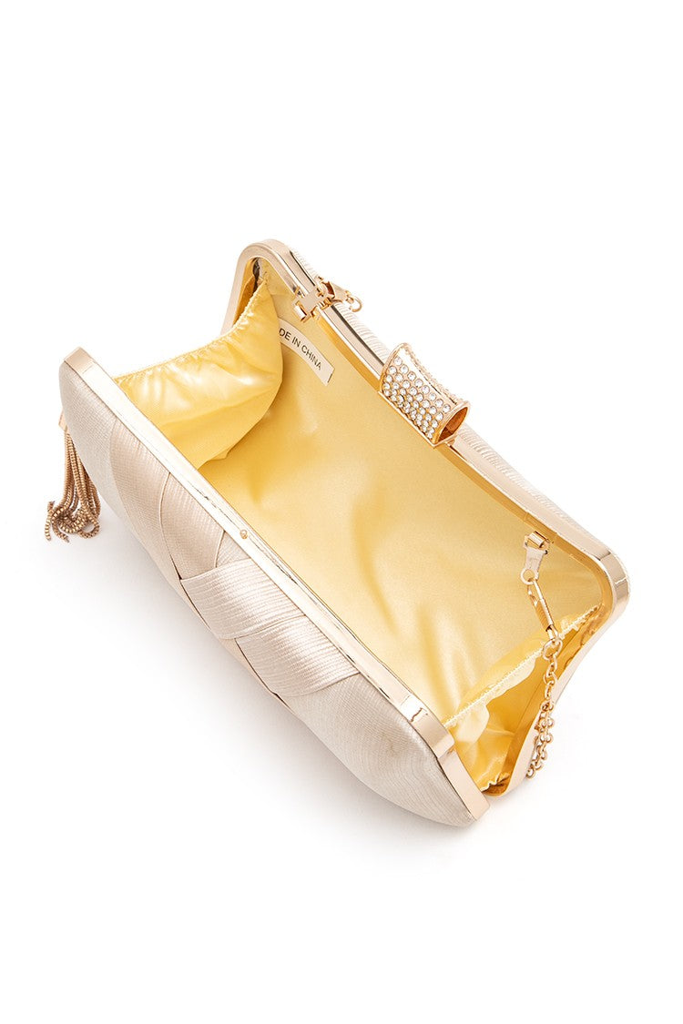Satin Pleated Party Box Clutch