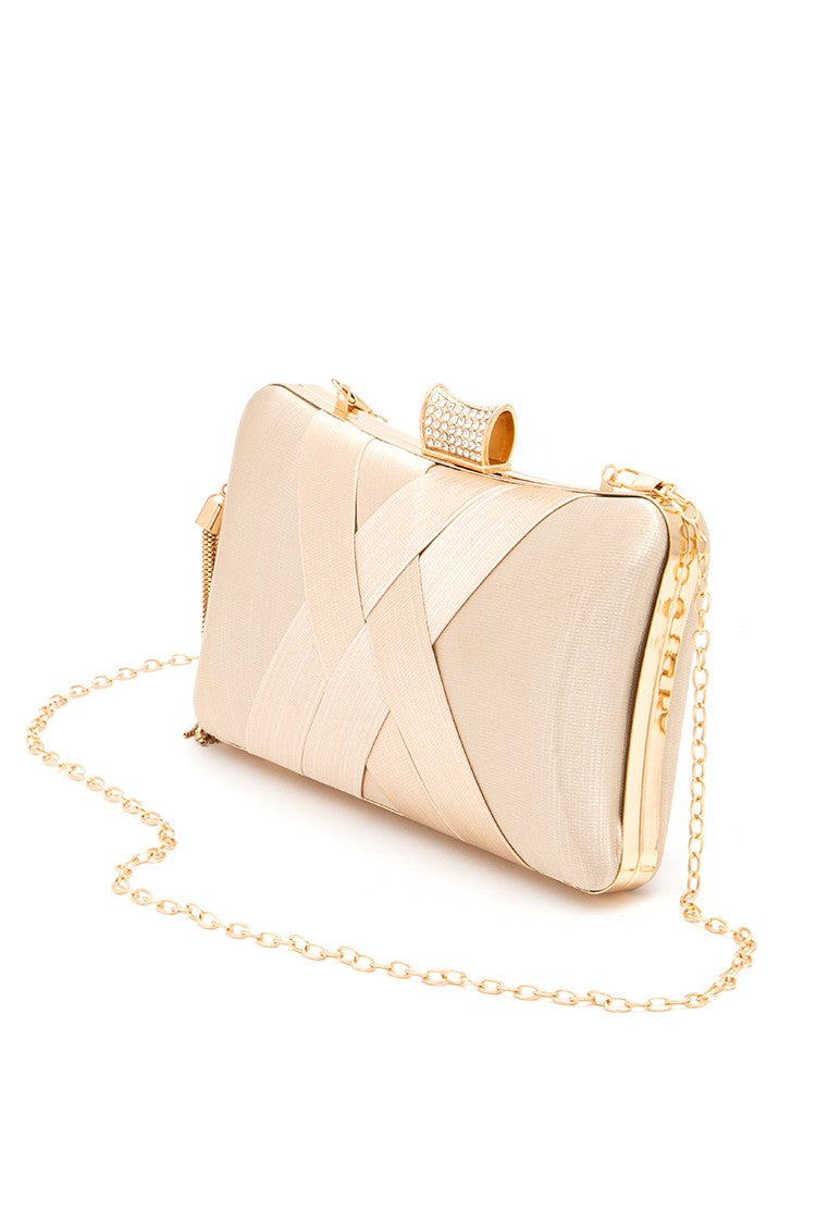 Satin Pleated Party Box Clutch