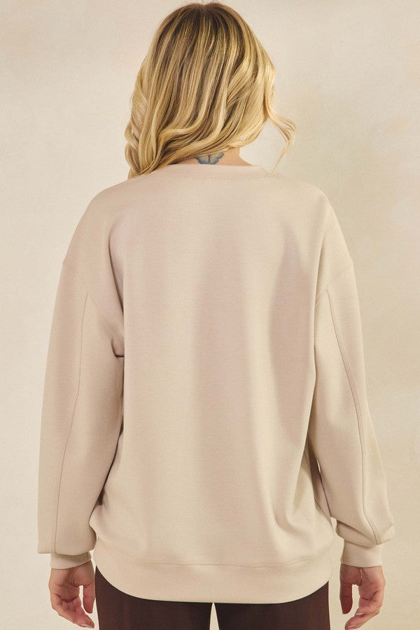 Oatmeal Set Your Minds Ultra Comfy Graphic Sweatshirt