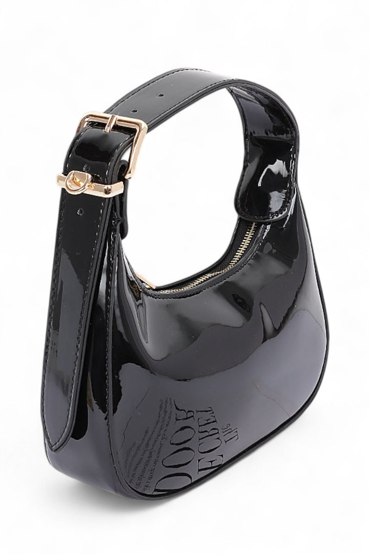 Patent Faux Leather Top Handle Swing Bag 1