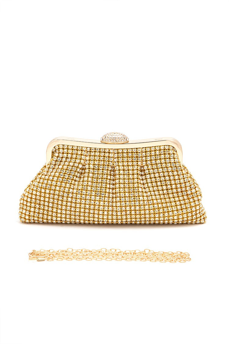 Black Full Stone Statement Soft Clutch Bag