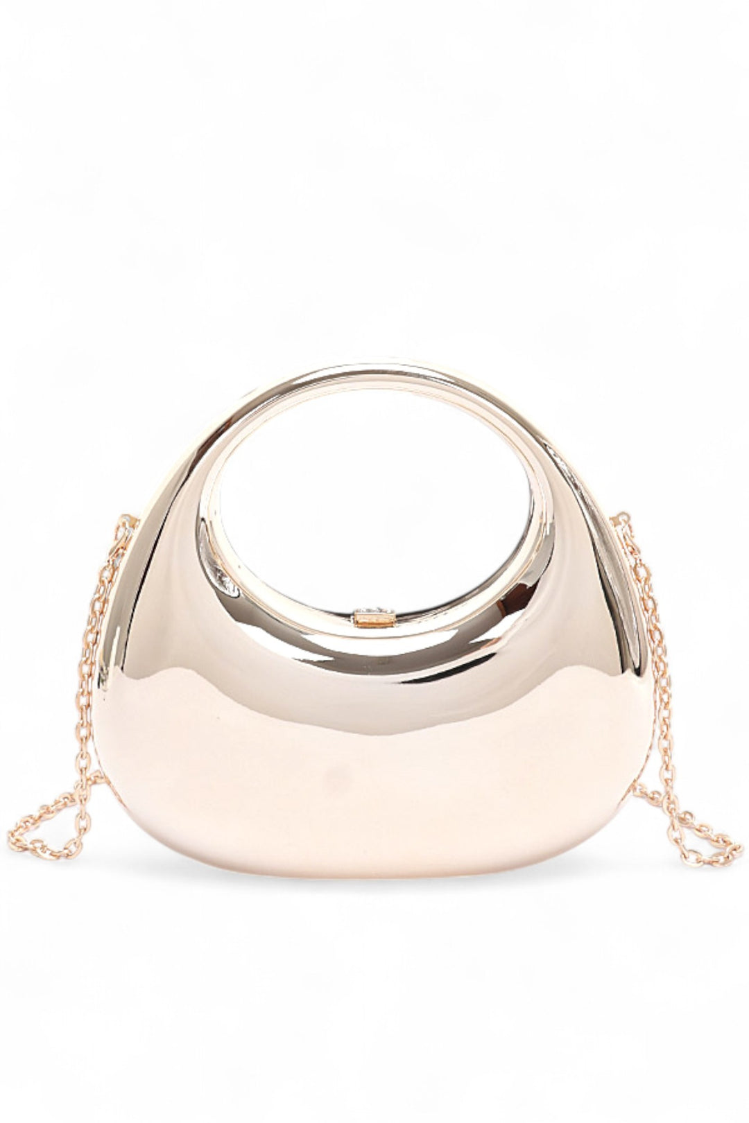 Gold Polished Molded Top Handle Clutch