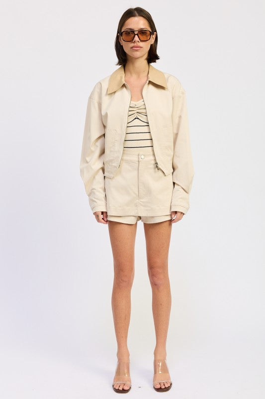 Oversized Long Sleeve Collared Jacket