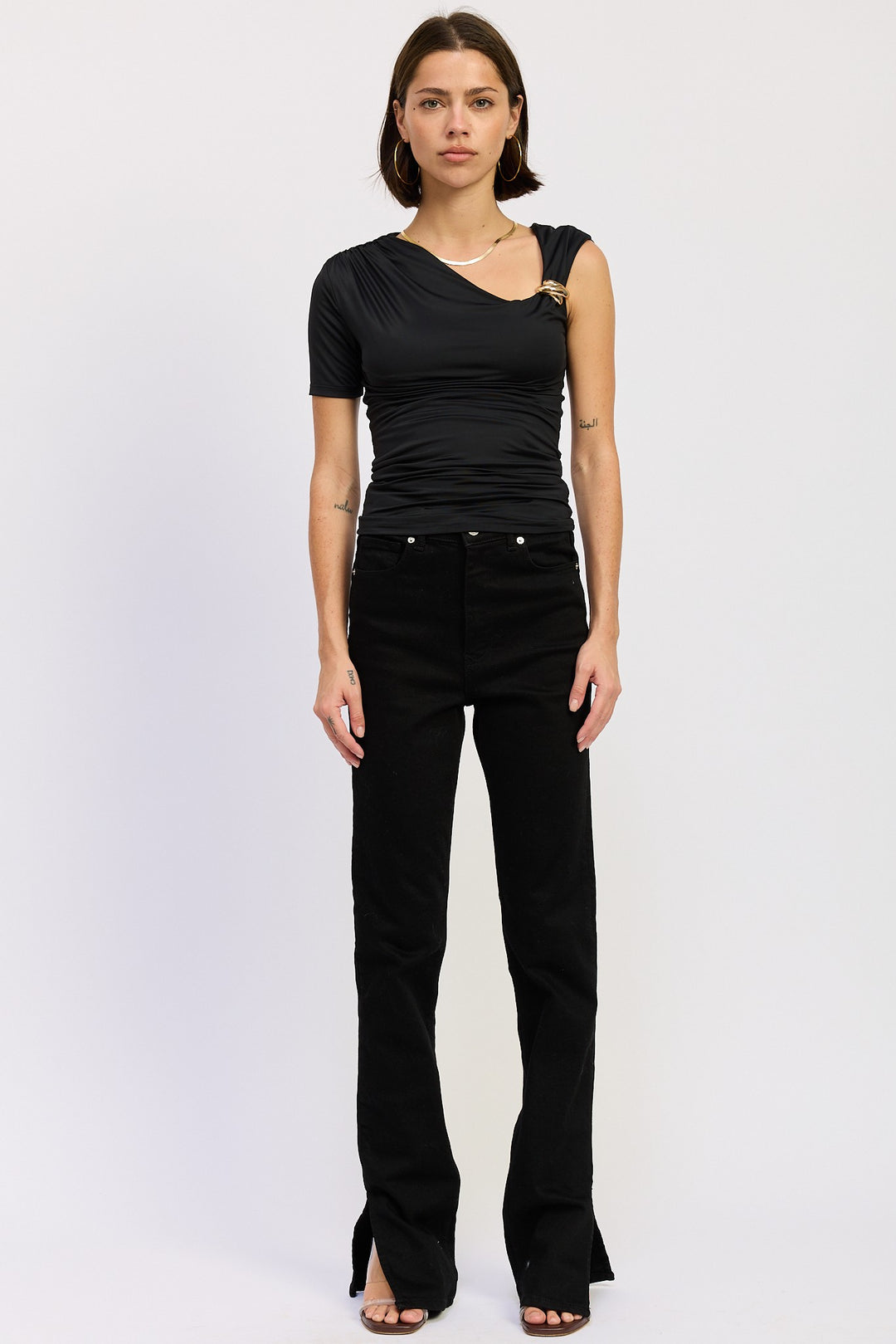 One Shoulder Asymmetical Knit Top