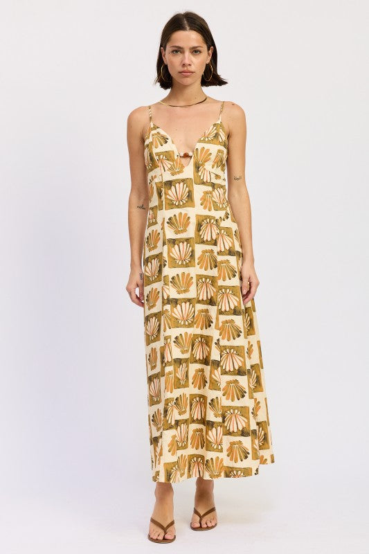 Maxi Shell Beaded Sleeveless Dress