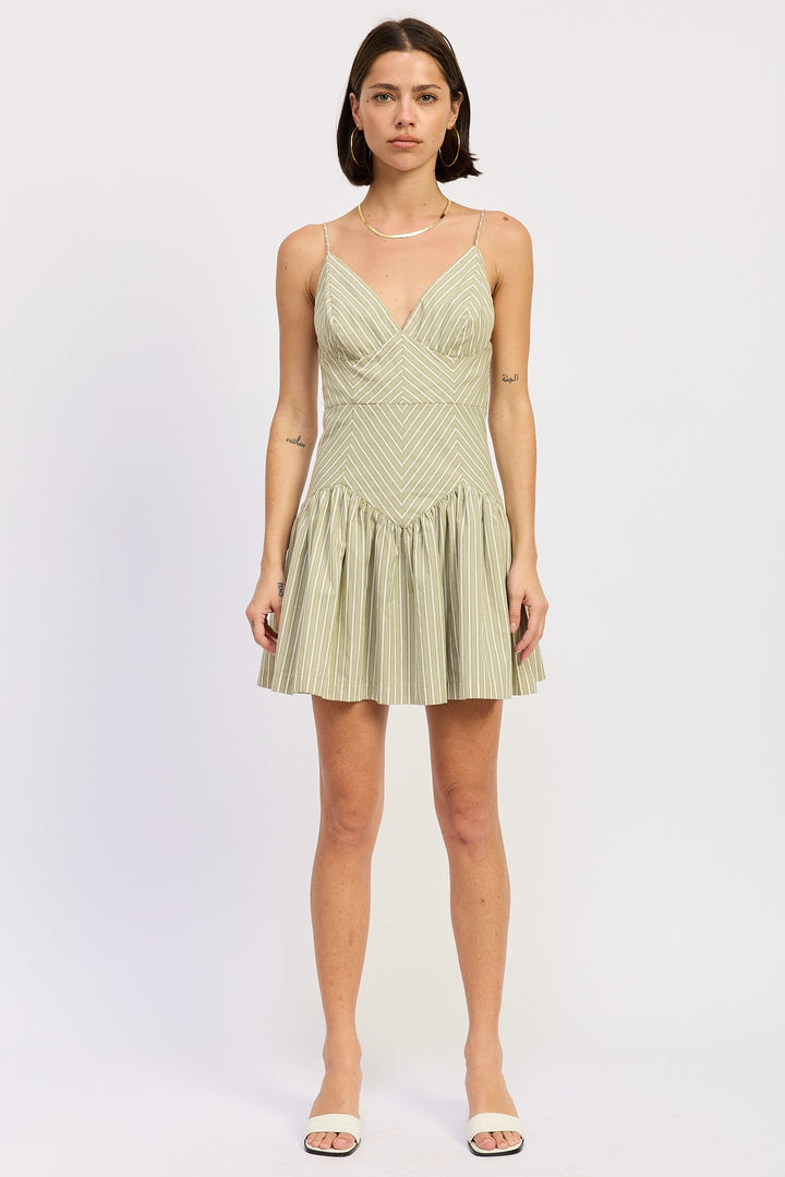 Mini Ruffle Striped Dress