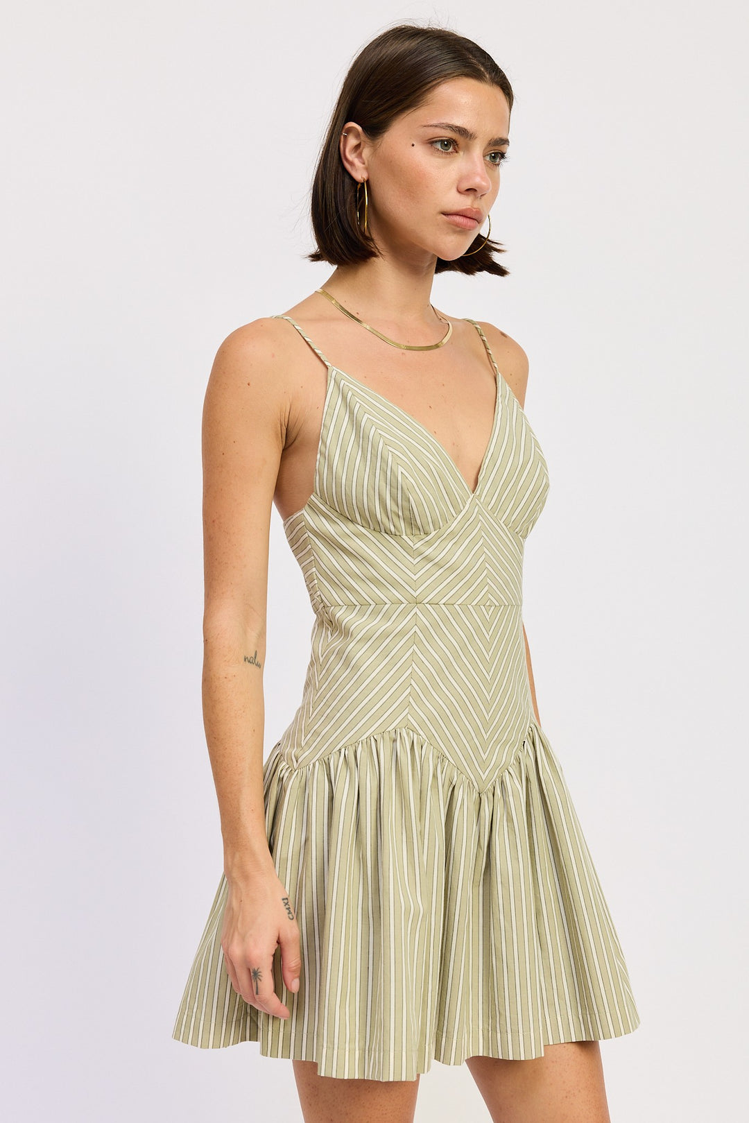 Mini Ruffle Striped Dress