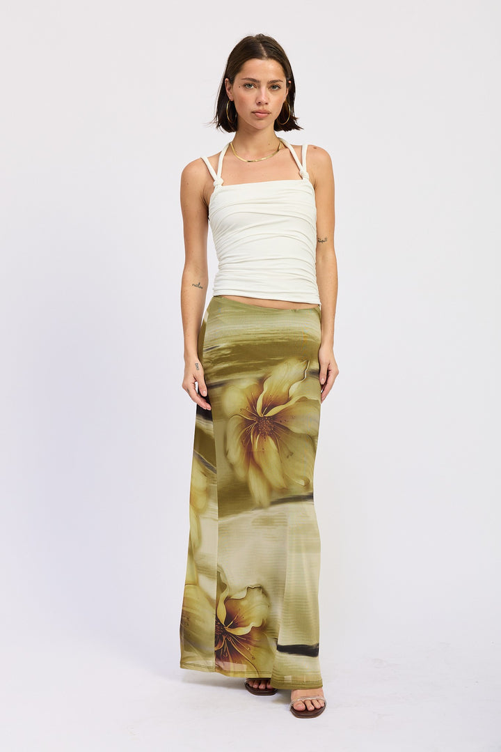 Ruched Rope Tie Halter Top