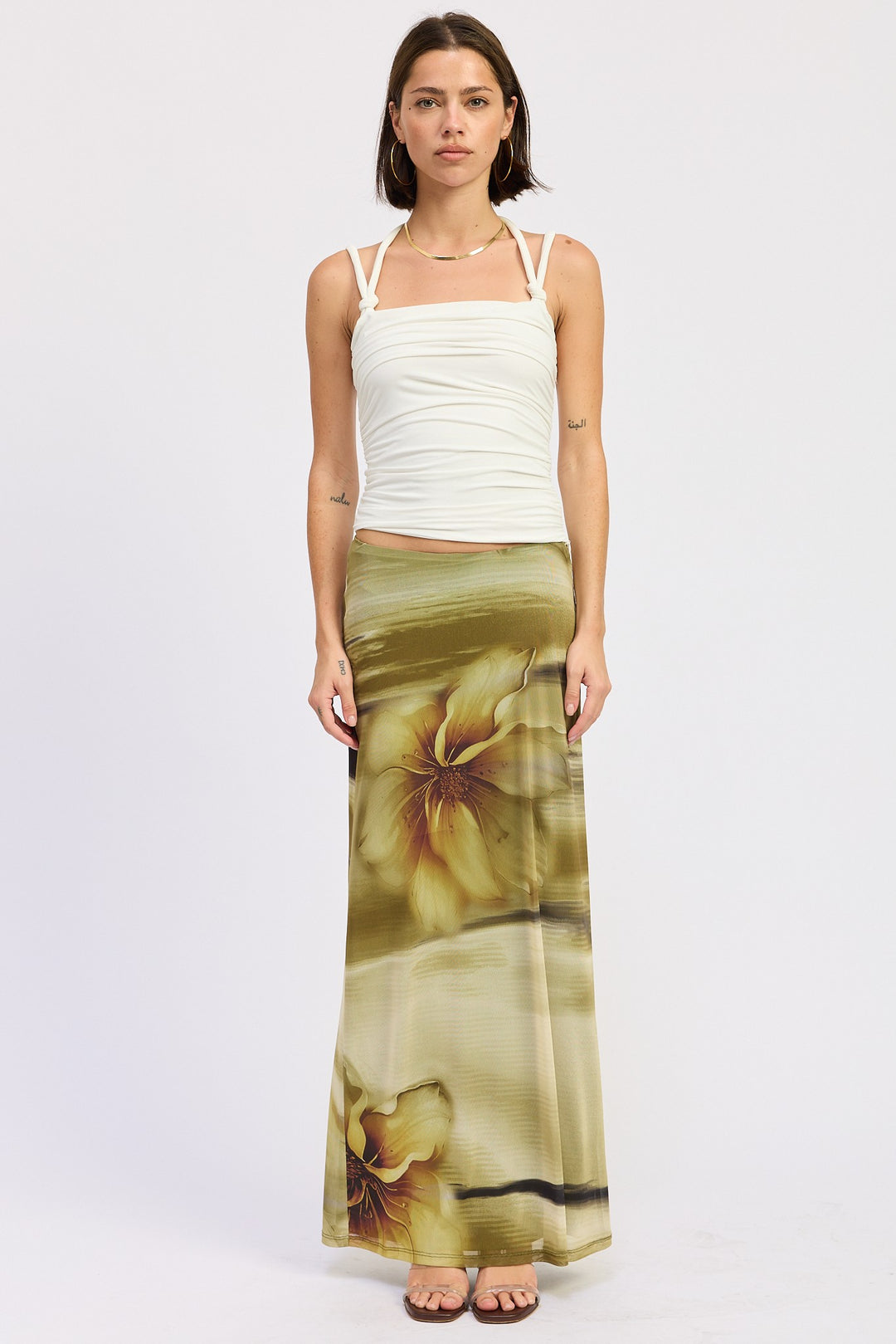 Ruched Rope Tie Halter Top