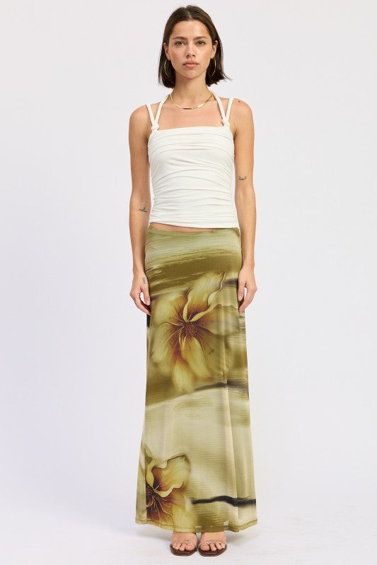 Ruched Rope Tie Halter Top