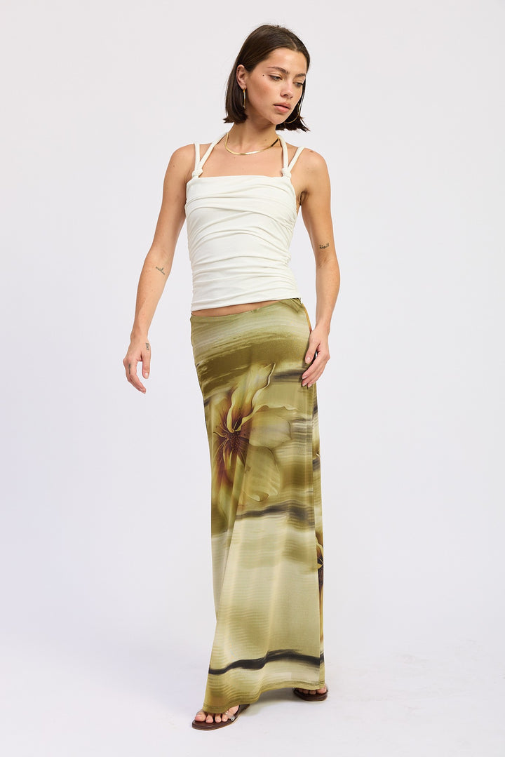 Ruched Rope Tie Halter Top