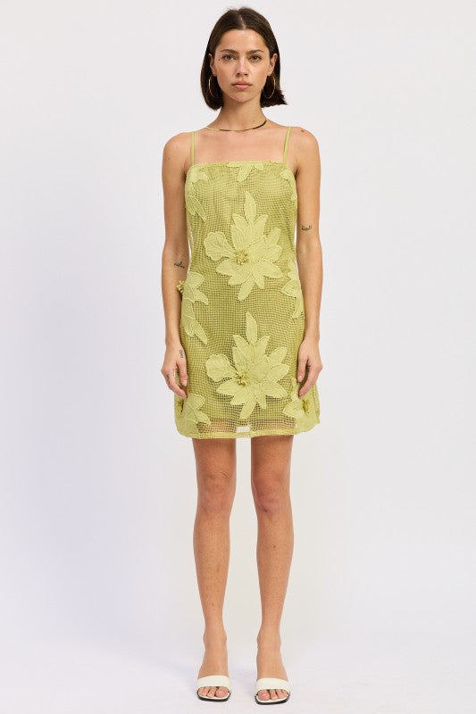 Mini Floral Applique Dress