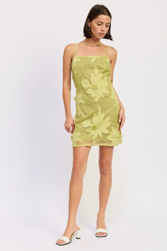 Mini Floral Applique Dress