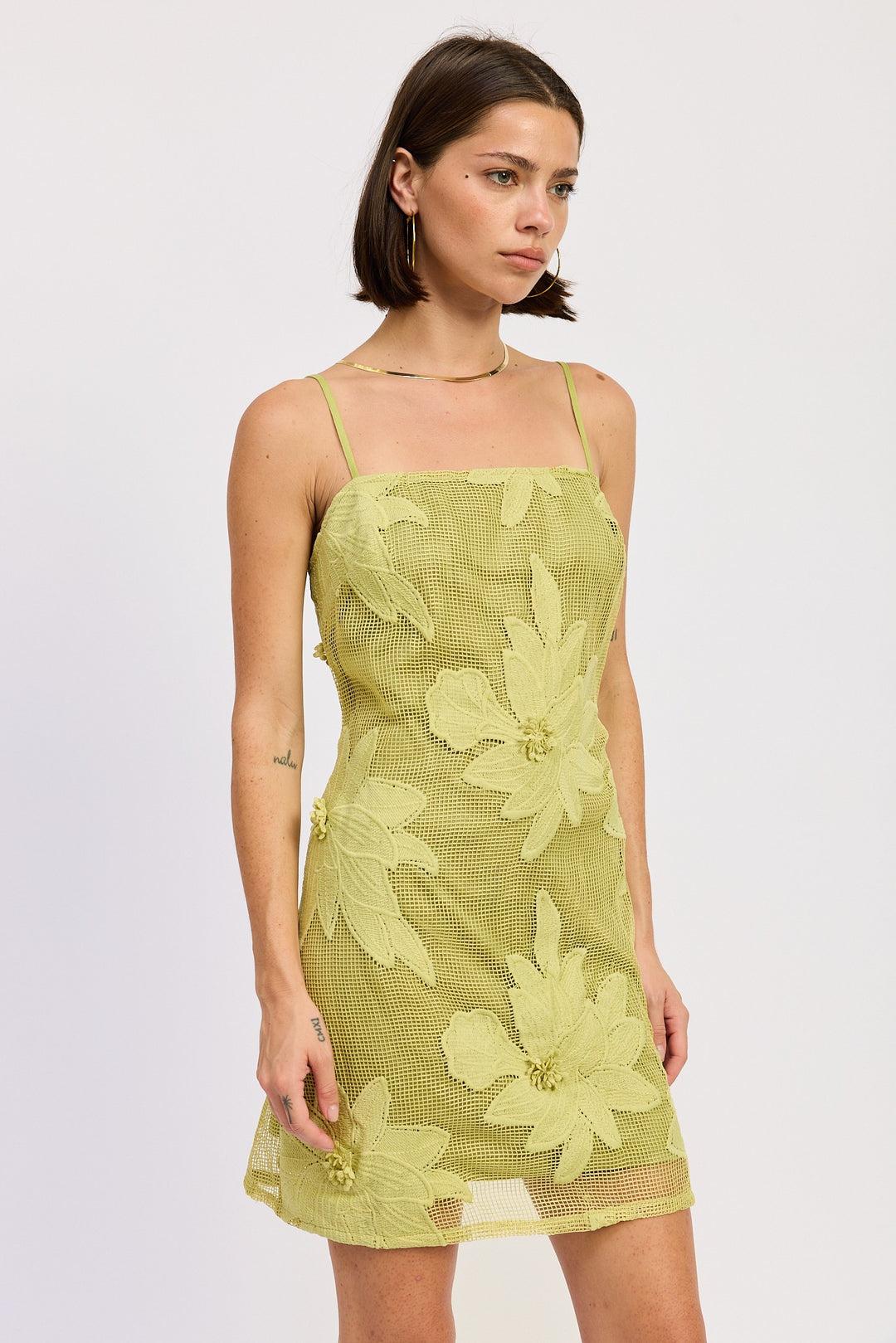 Mini Floral Applique Dress