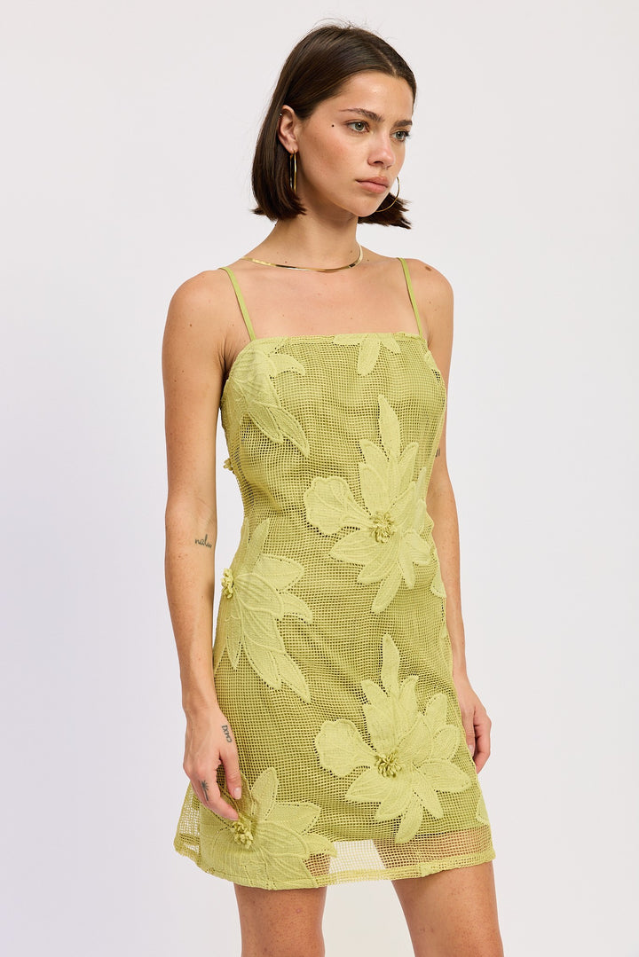 Mini Floral Applique Dress