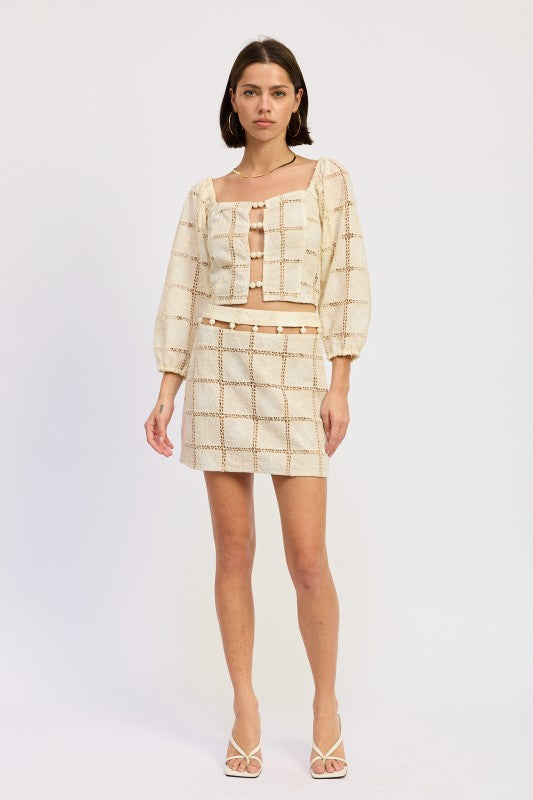 Mini Embroidered Beaded Skirt