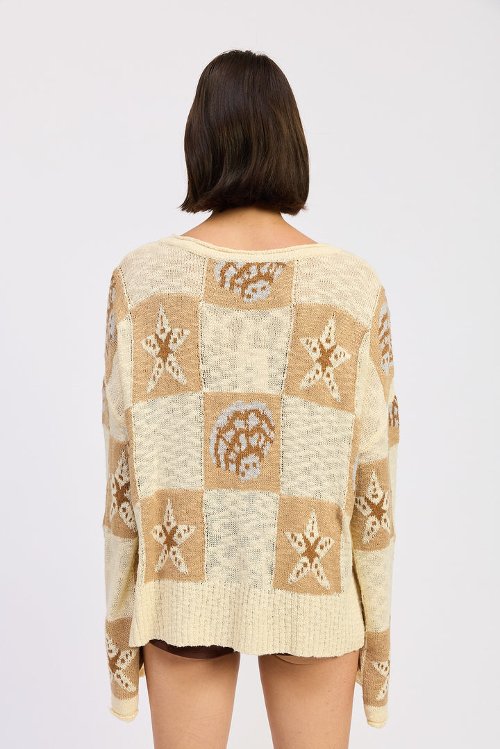 Loose Fit Graphic Long Sleeve Sweater