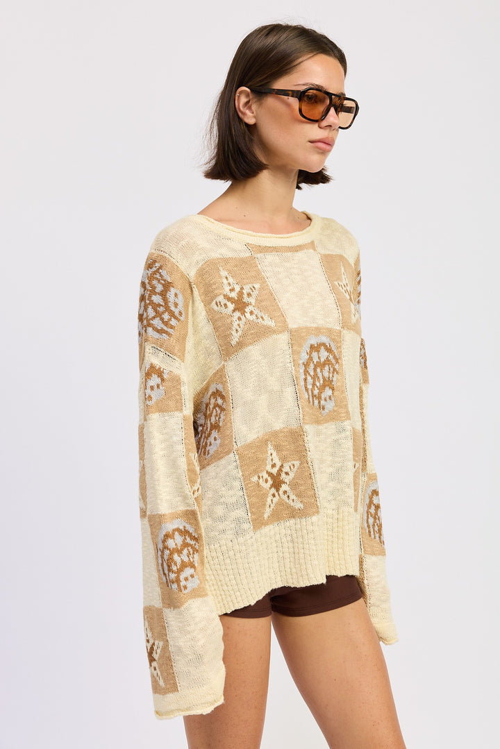 Loose Fit Graphic Long Sleeve Sweater