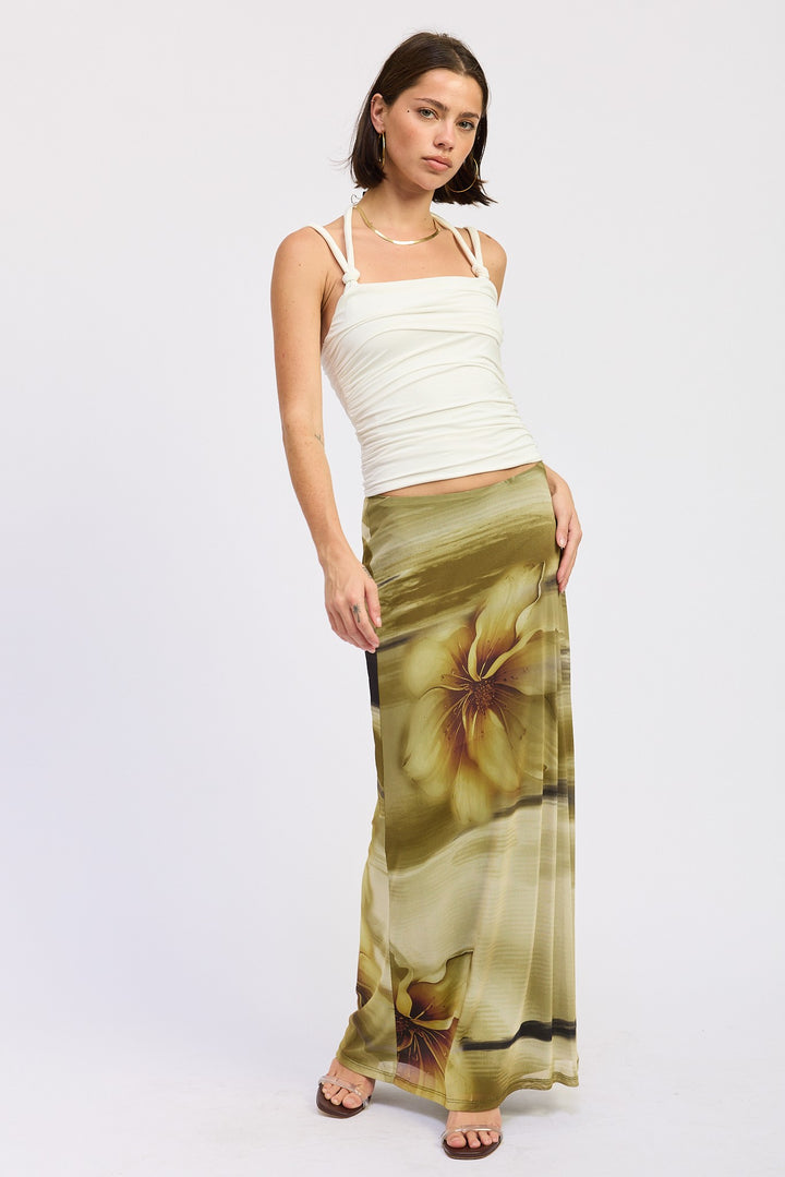 Floral Maxi Mesh Skirt