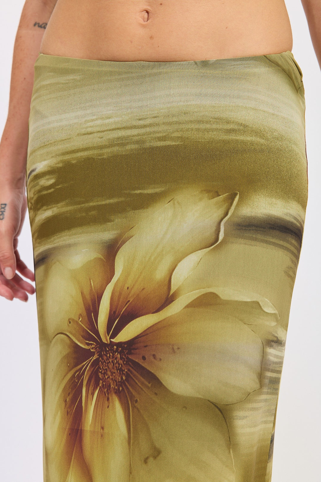 Floral Maxi Mesh Skirt