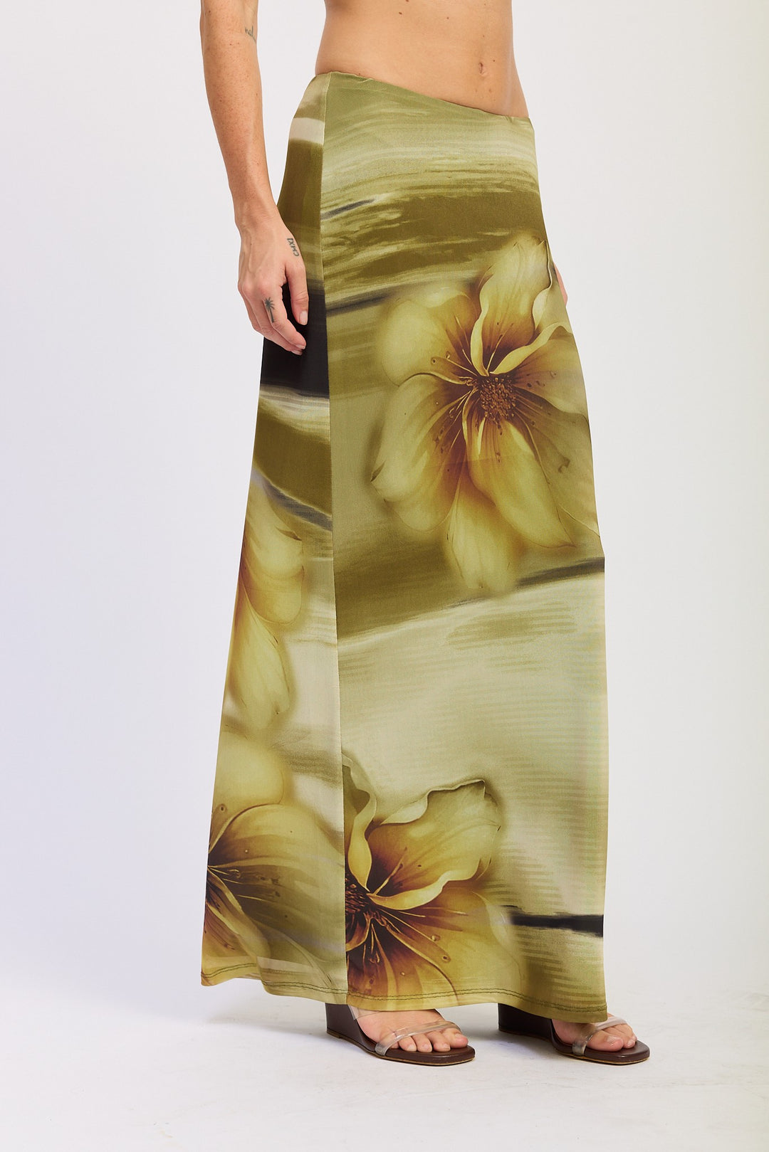 Floral Maxi Mesh Skirt