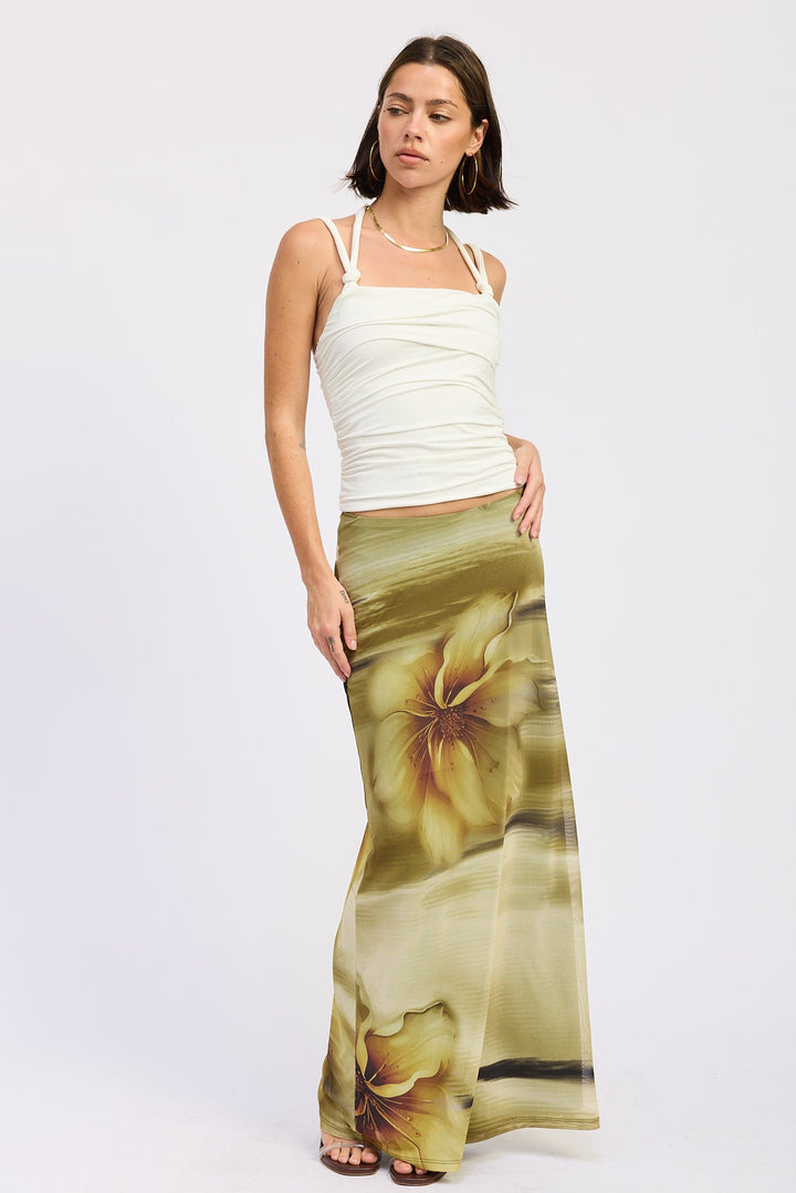 Floral Maxi Mesh Skirt