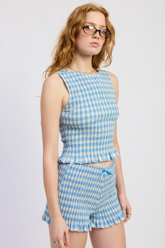 Lettuce Hem Smocked Top