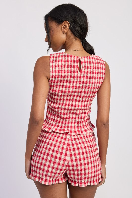 Lettuce Hem Smocked Top