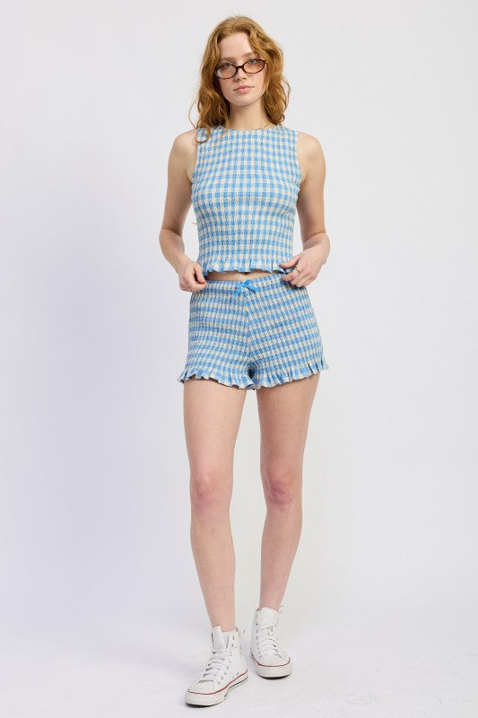 Lettuce Hem Smocked Top