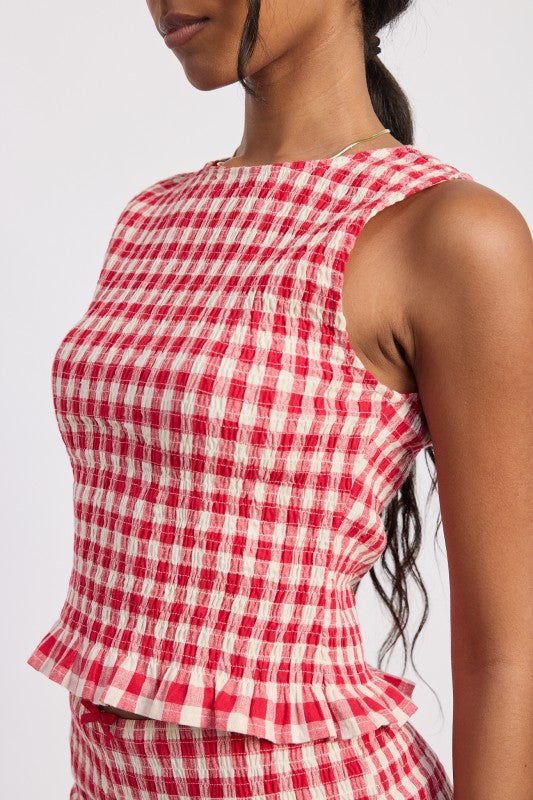 Lettuce Hem Smocked Top