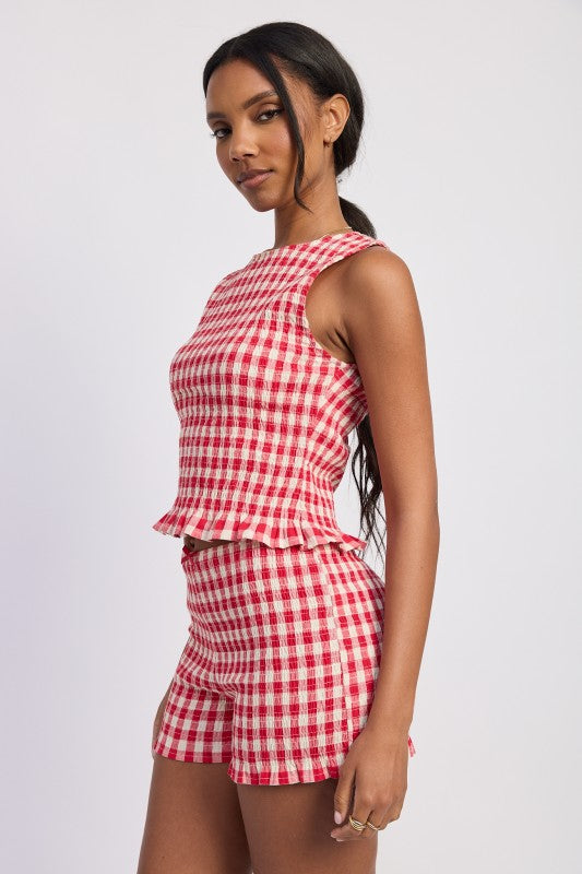 Lettuce Hem Smocked Top