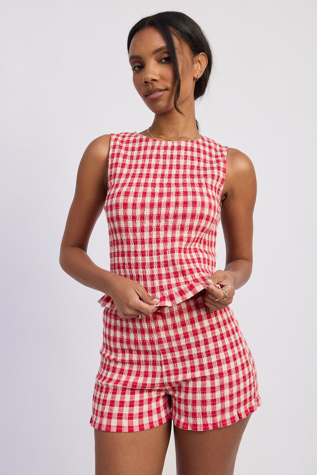 Lettuce Hem Smocked Shorts