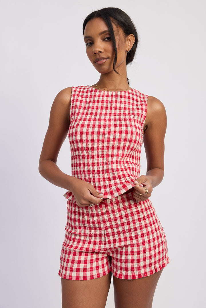Lettuce Hem Smocked Shorts