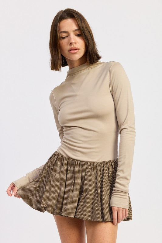 Mock Neck Long Sleeve Jersey Top