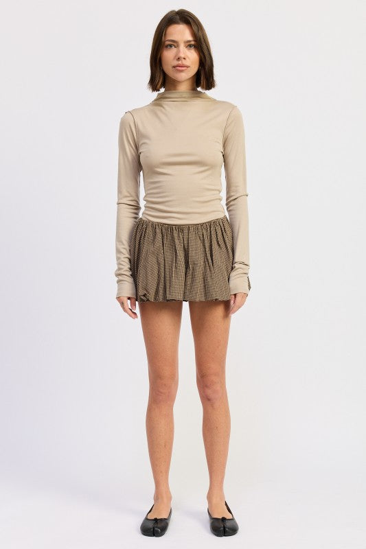 Mock Neck Long Sleeve Jersey Top