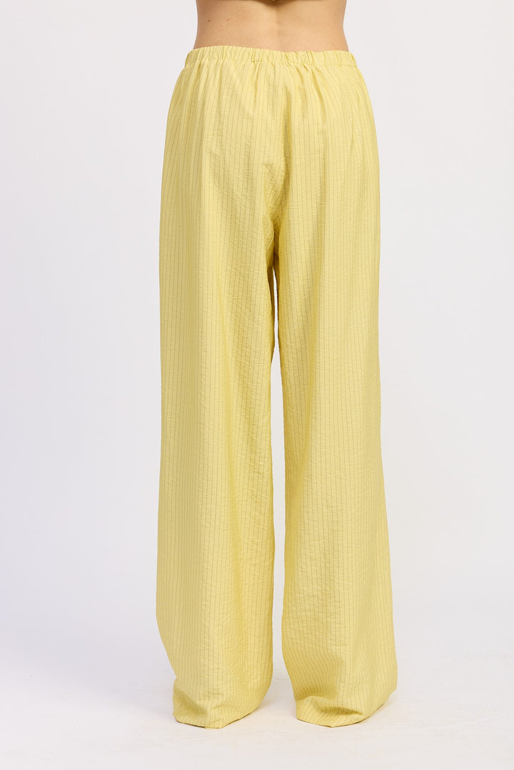 Striped Loose Pants With Waist Drawstring