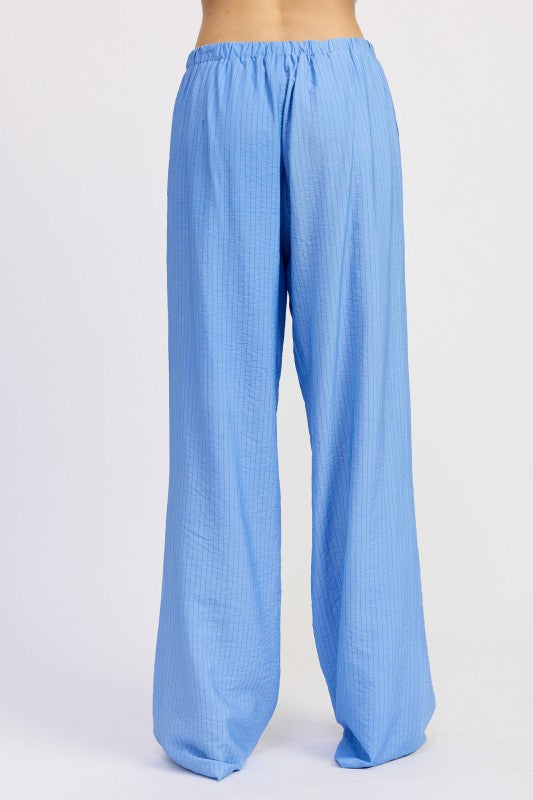 Striped Loose Pants With Waist Drawstring