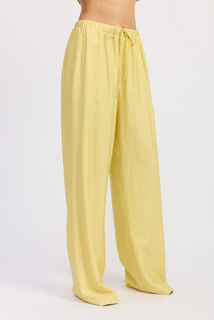 Striped Loose Pants With Waist Drawstring
