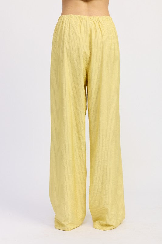 Striped Loose Pants With Waist Drawstring