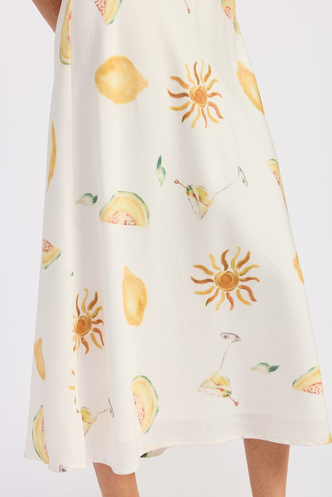 V Neck Midi Dress With Shoulder Bow Tie