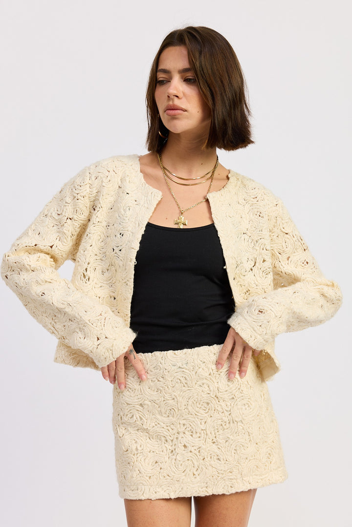 Novelty Macrame Cropped Jacket