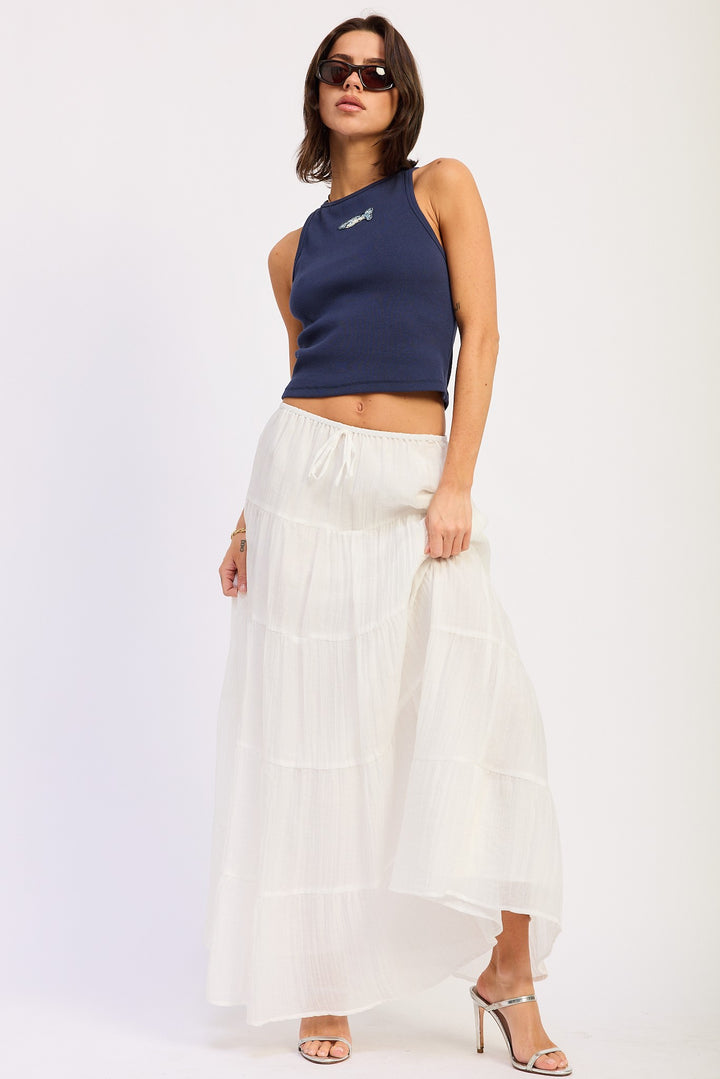 Racer Back Tank Top Wtih Beading