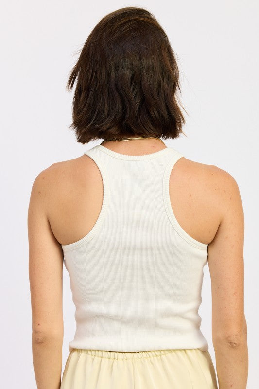 Racer Back Tank Top Wtih Beading