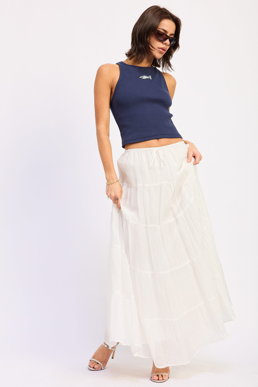 Racer Back Tank Top Wtih Beading