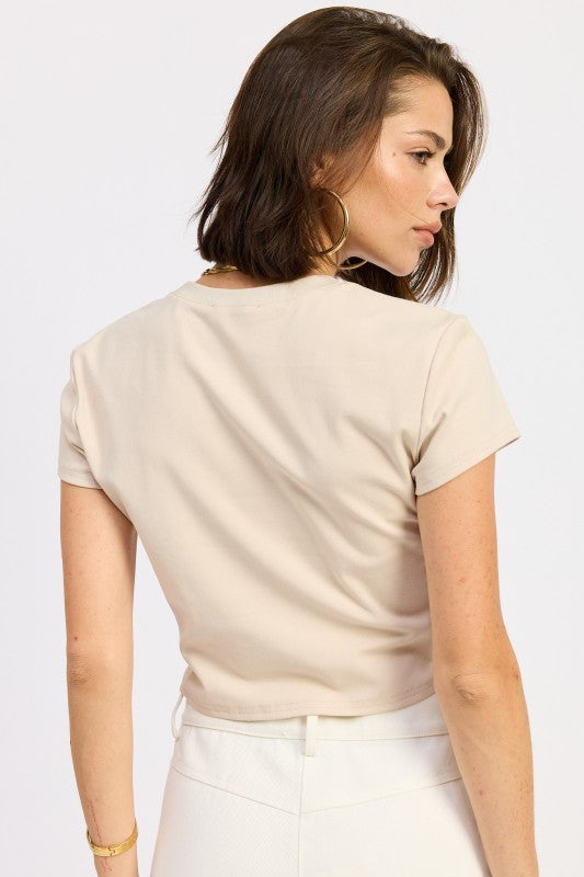 Oyster Embroidered Baby Tee