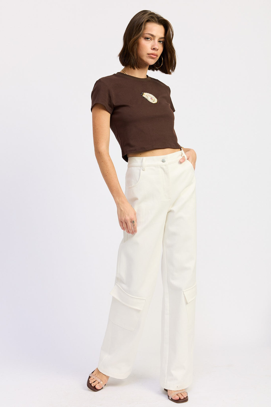 Oyster Embroidered Baby Tee