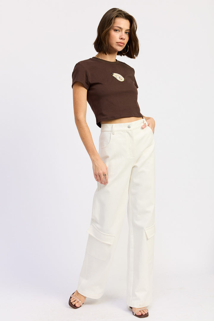 Oyster Embroidered Baby Tee