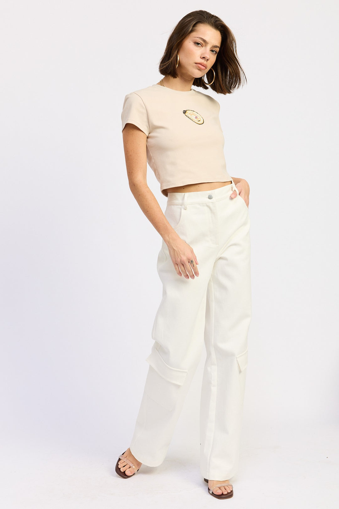 Oyster Embroidered Baby Tee