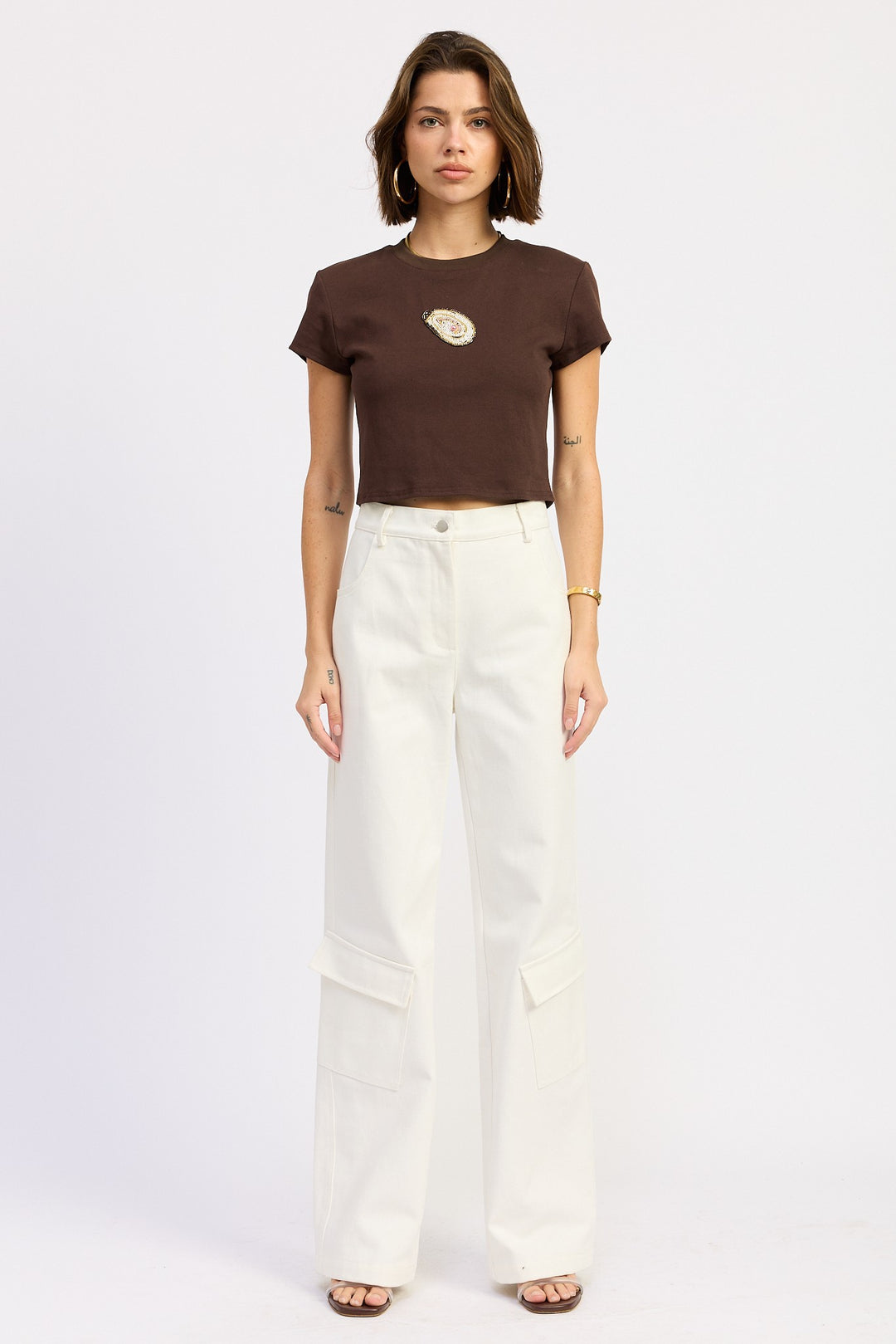 Oyster Embroidered Baby Tee