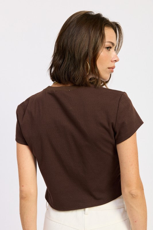 Oyster Embroidered Baby Tee